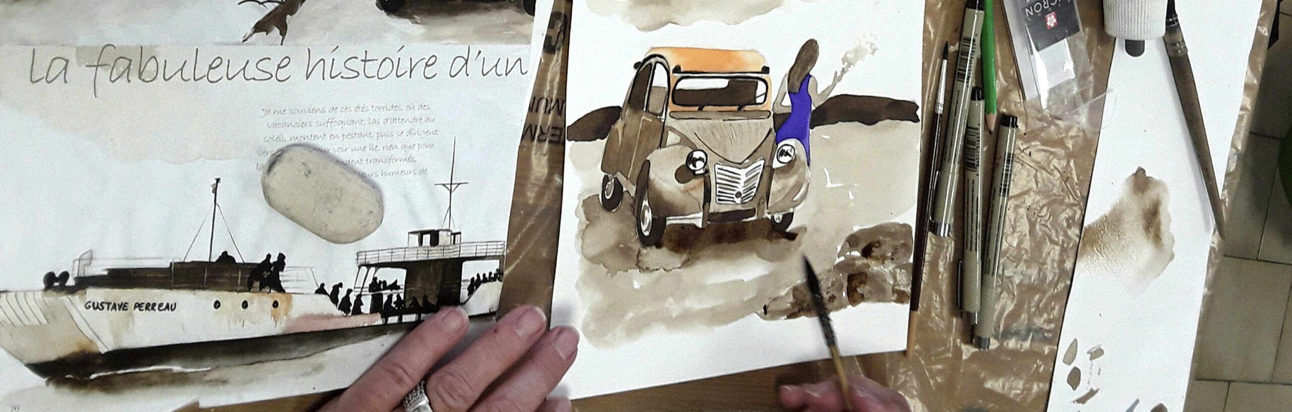 Atelier dessin et peinture à La Rochelle Art en Ciel Nathalie TRIGODET