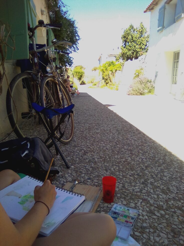 Cours dessin et peinture en extérieur à La Rochelle et Ile de Ré - Atelier Art en Ciel