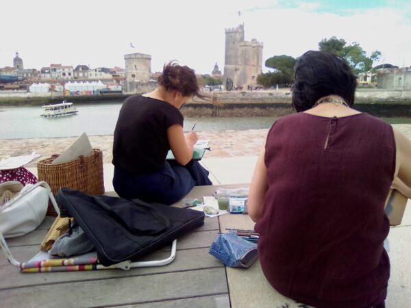 Cours dessin et peinture en extérieur à La Rochelle et Ile de Ré - Atelier Art en Ciel