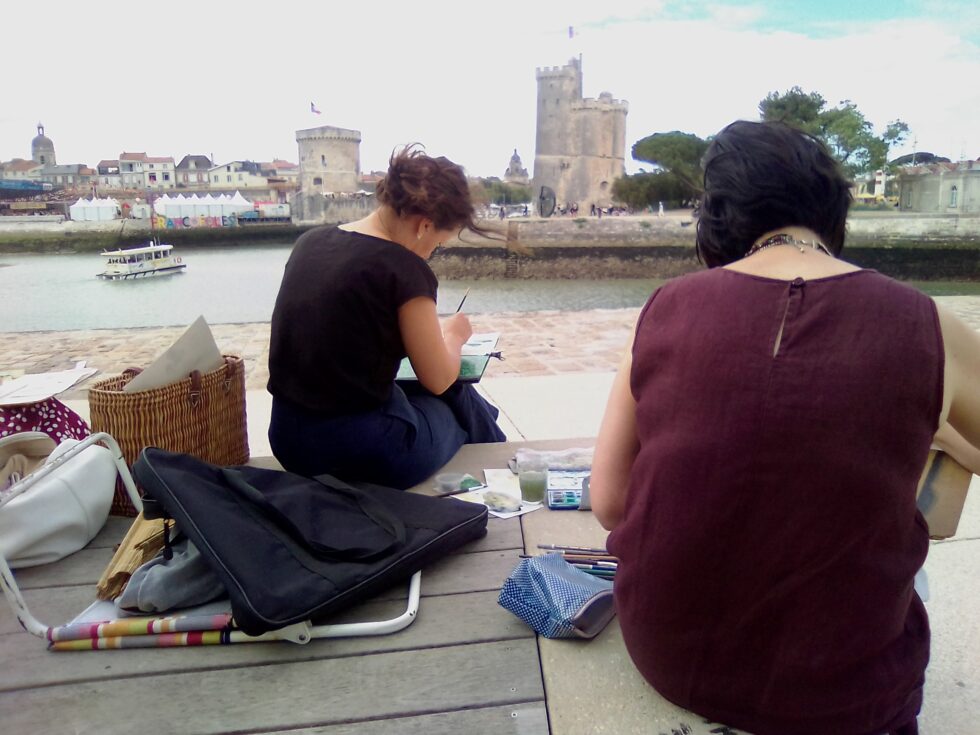 Cours dessin et peinture en extérieur à La Rochelle et Ile de Ré - Atelier Art en Ciel