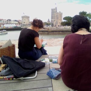 Cours dessin et peinture en extérieur à La Rochelle et Ile de Ré - Atelier Art en Ciel
