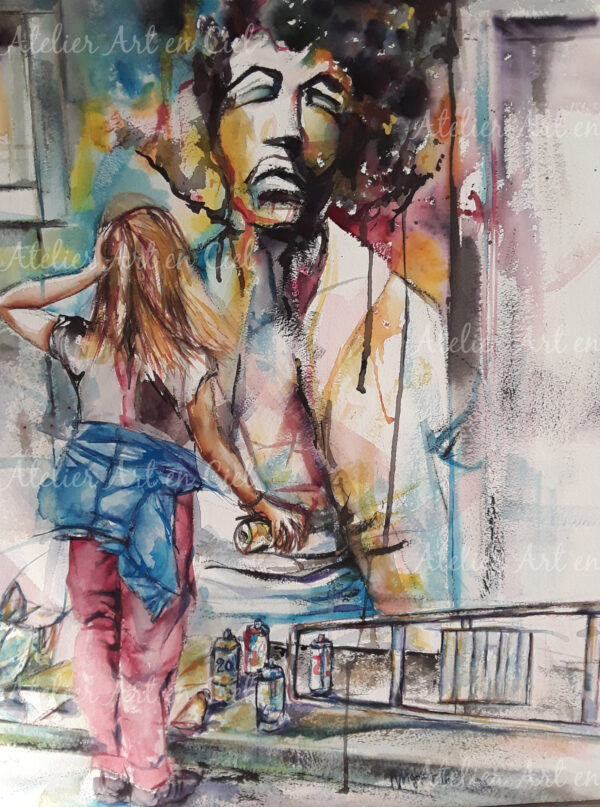 Graph' au gabut - aquarelle - Artiste peintre La Rochelle