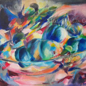 Coupe de fruits bleus, acrylique - Nathalie Trigodet - Artiste peintre La Rochelle