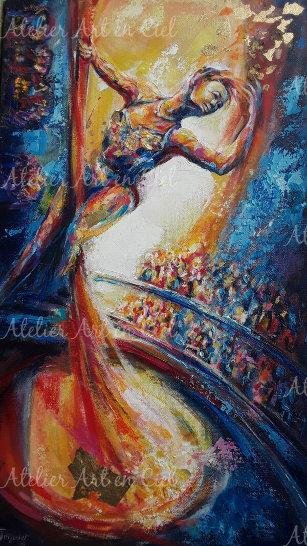 L'acrobate - huile sur toile - Nathalie Trigodet - Artiste peintre La Rochelle