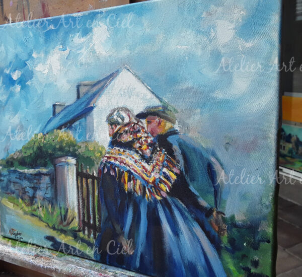 Vieux couple irlandais - acrylique - Nathalie Trigodet - Artiste peintre La Rochelle