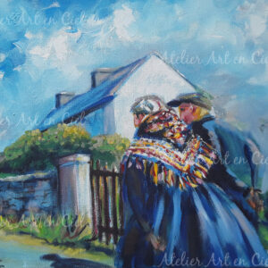 Vieux couple irlandais - acrylique - Nathalie Trigodet - Artiste peintre La Rochelle