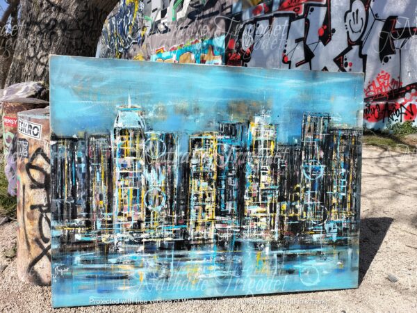 Buildings Bleus - Acrylique – Image 2