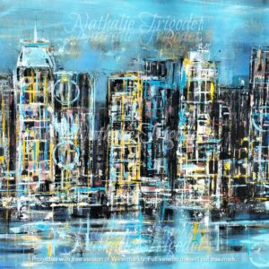 Buildings bleus - Nathalie Trigodet, artiste peintre à La Rochelle