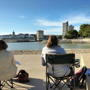 cours dessin peinture en extérieur- La rochelle Nathalie Trigodet