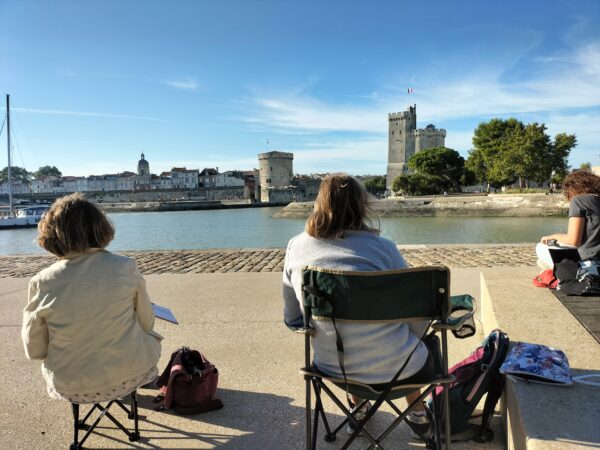 cours dessin peinture en extérieur- La rochelle Nathalie Trigodet