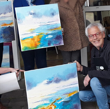 Stage "figuration libre" au couteau , en huile sur toile avec Gérard Mursic, chez Nathalie Trigodet, Artiste Peintre La Rochelle